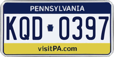PA license plate KQD0397