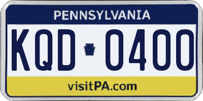 PA license plate KQD0400