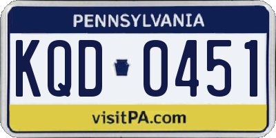PA license plate KQD0451