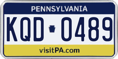 PA license plate KQD0489