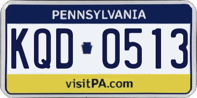 PA license plate KQD0513