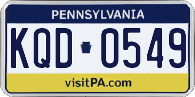 PA license plate KQD0549