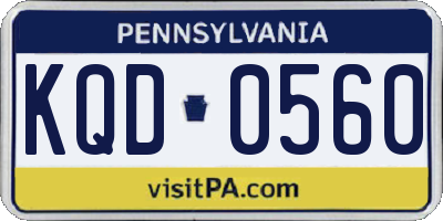 PA license plate KQD0560