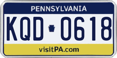 PA license plate KQD0618