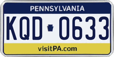 PA license plate KQD0633