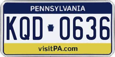PA license plate KQD0636