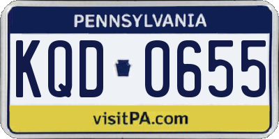 PA license plate KQD0655