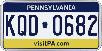 PA license plate KQD0682