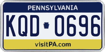PA license plate KQD0696