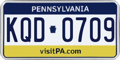 PA license plate KQD0709