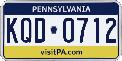 PA license plate KQD0712