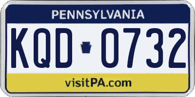 PA license plate KQD0732