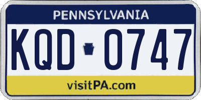 PA license plate KQD0747