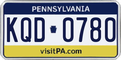 PA license plate KQD0780