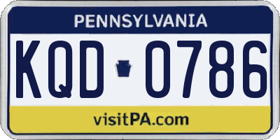 PA license plate KQD0786