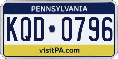 PA license plate KQD0796