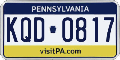PA license plate KQD0817