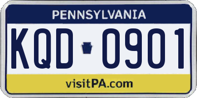 PA license plate KQD0901