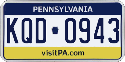 PA license plate KQD0943