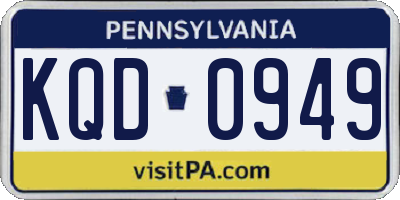PA license plate KQD0949