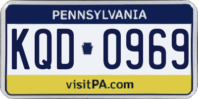 PA license plate KQD0969