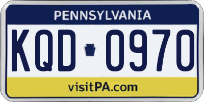 PA license plate KQD0970