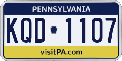 PA license plate KQD1107
