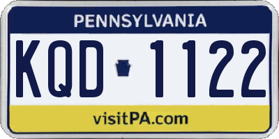 PA license plate KQD1122