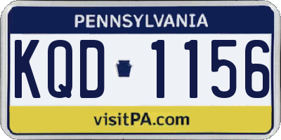 PA license plate KQD1156