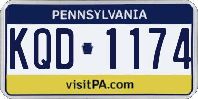 PA license plate KQD1174