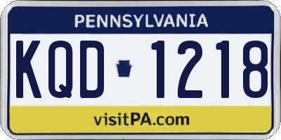 PA license plate KQD1218