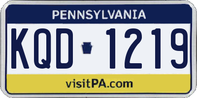PA license plate KQD1219