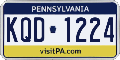 PA license plate KQD1224