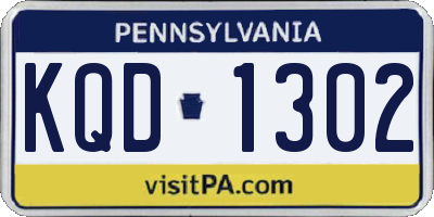 PA license plate KQD1302