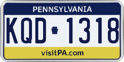PA license plate KQD1318