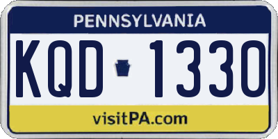 PA license plate KQD1330