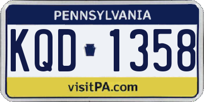 PA license plate KQD1358