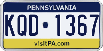 PA license plate KQD1367