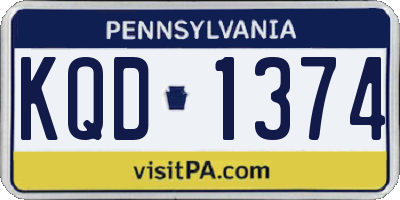 PA license plate KQD1374