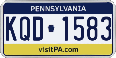 PA license plate KQD1583