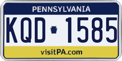 PA license plate KQD1585