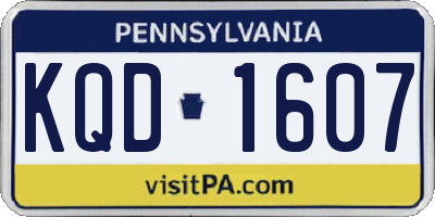 PA license plate KQD1607