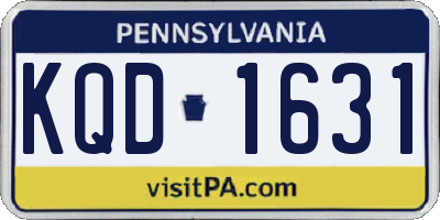 PA license plate KQD1631