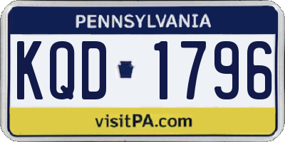 PA license plate KQD1796