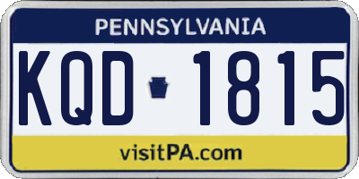 PA license plate KQD1815