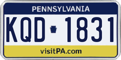 PA license plate KQD1831
