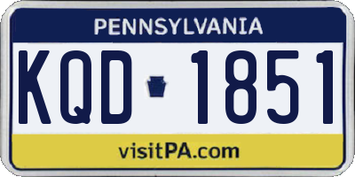 PA license plate KQD1851