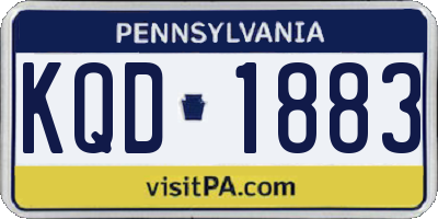 PA license plate KQD1883