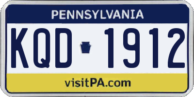 PA license plate KQD1912