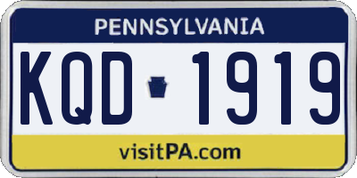 PA license plate KQD1919